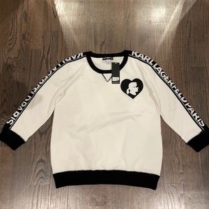 Karl Lagerfeld Heart Patch Sweater, size S, NWT